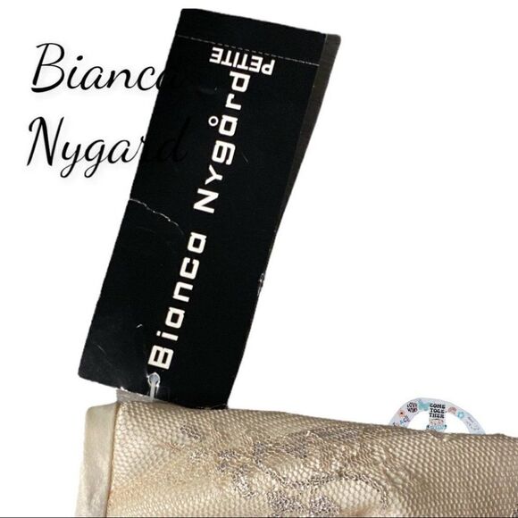 Bianca Nygard NWT petite size 10 cream lace overlay midi skirt - Picture 6 of 12